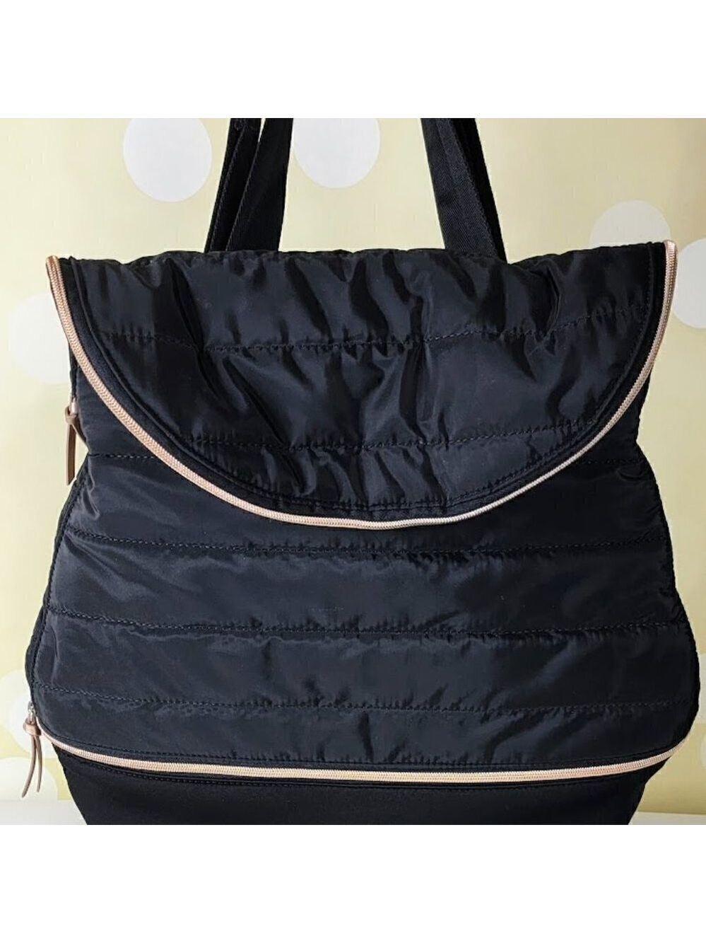 Stella & Dot Crush It Backpack |  Black with Rose Gold Hardware